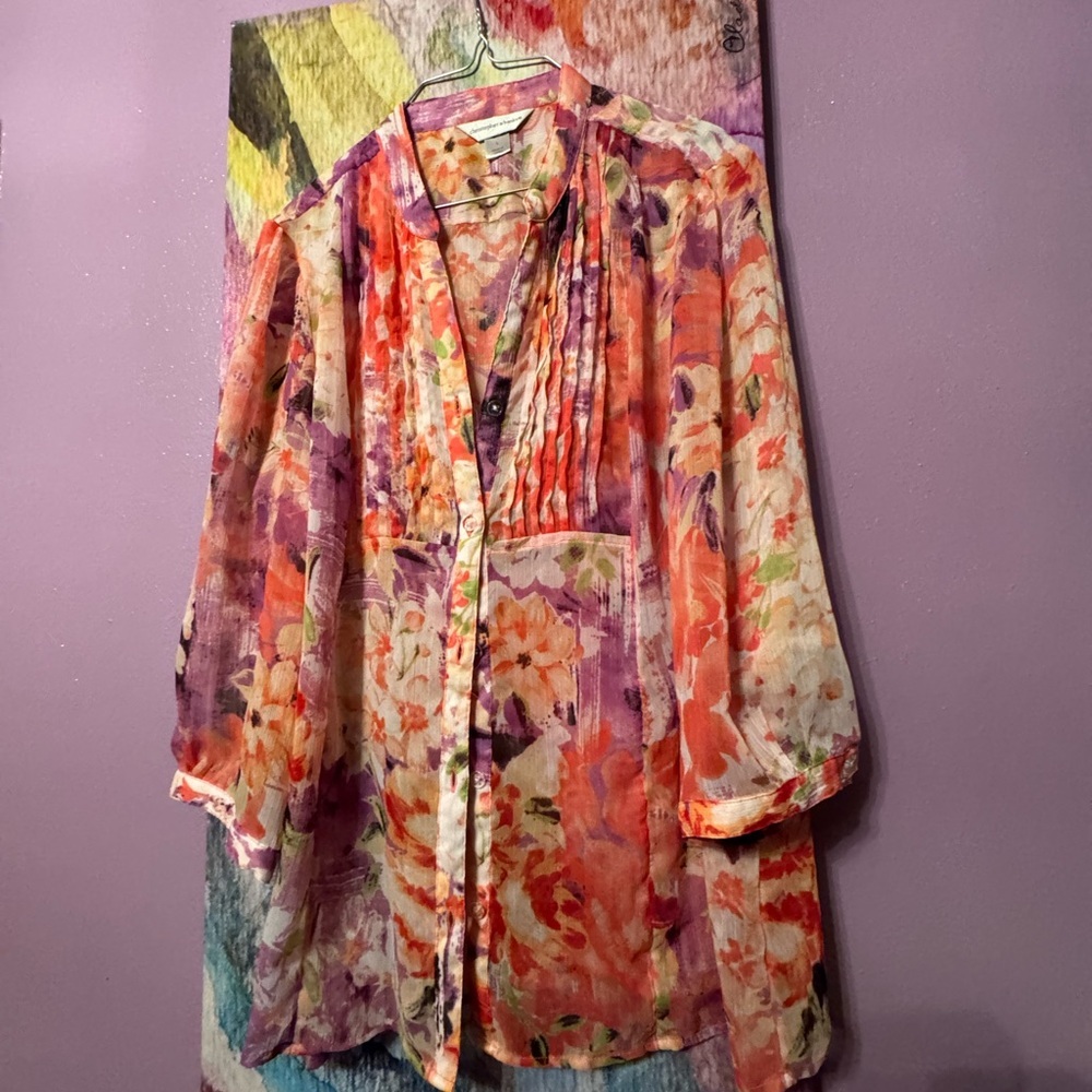 Christopher & Banks Multicolor Floral Top